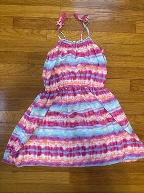 Children’s Place, Girls' Pink Multi-Stripe Summer Dress, size 10/12